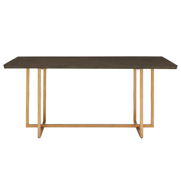 Montgomery Charcoal Brown and Gold Rectangular Dining Table, image 2